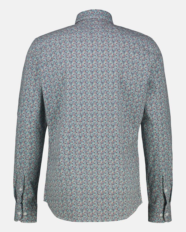 Lerros Print Hemd mit Stretch - Earth Red