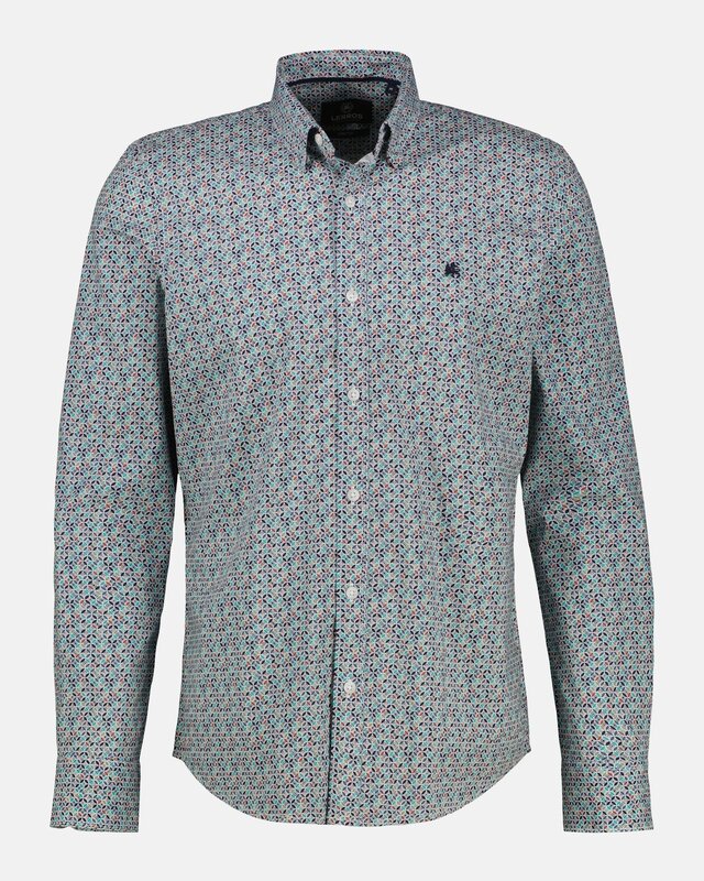 Lerros Print Hemd mit Stretch - Earth Red