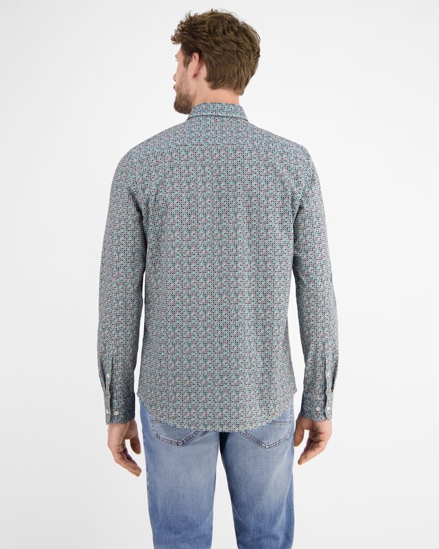 Lerros Stretch Overhemd met Print - Earth Red