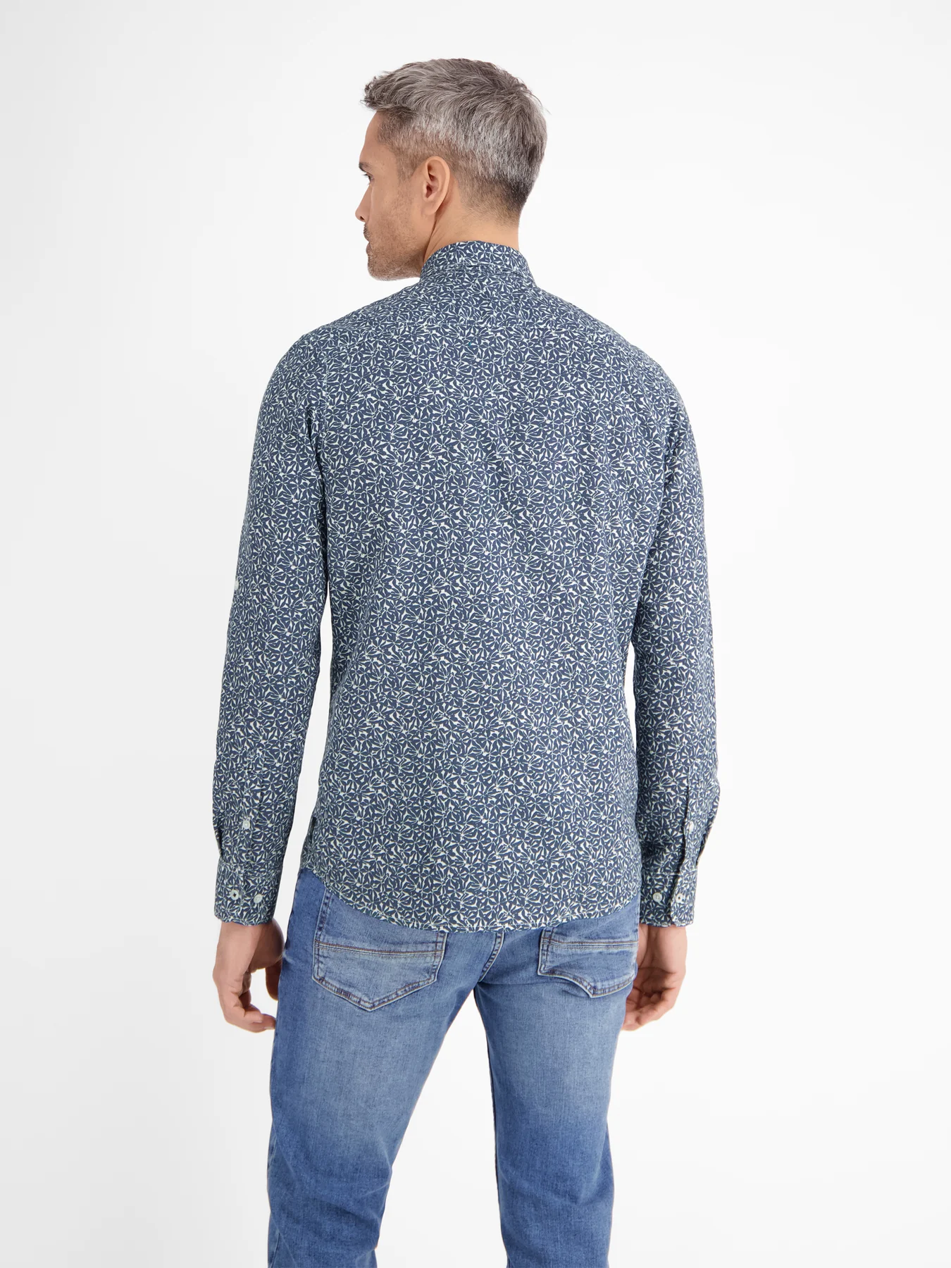 Lerros Linen Blend Shirt with Print - Crispy Blue