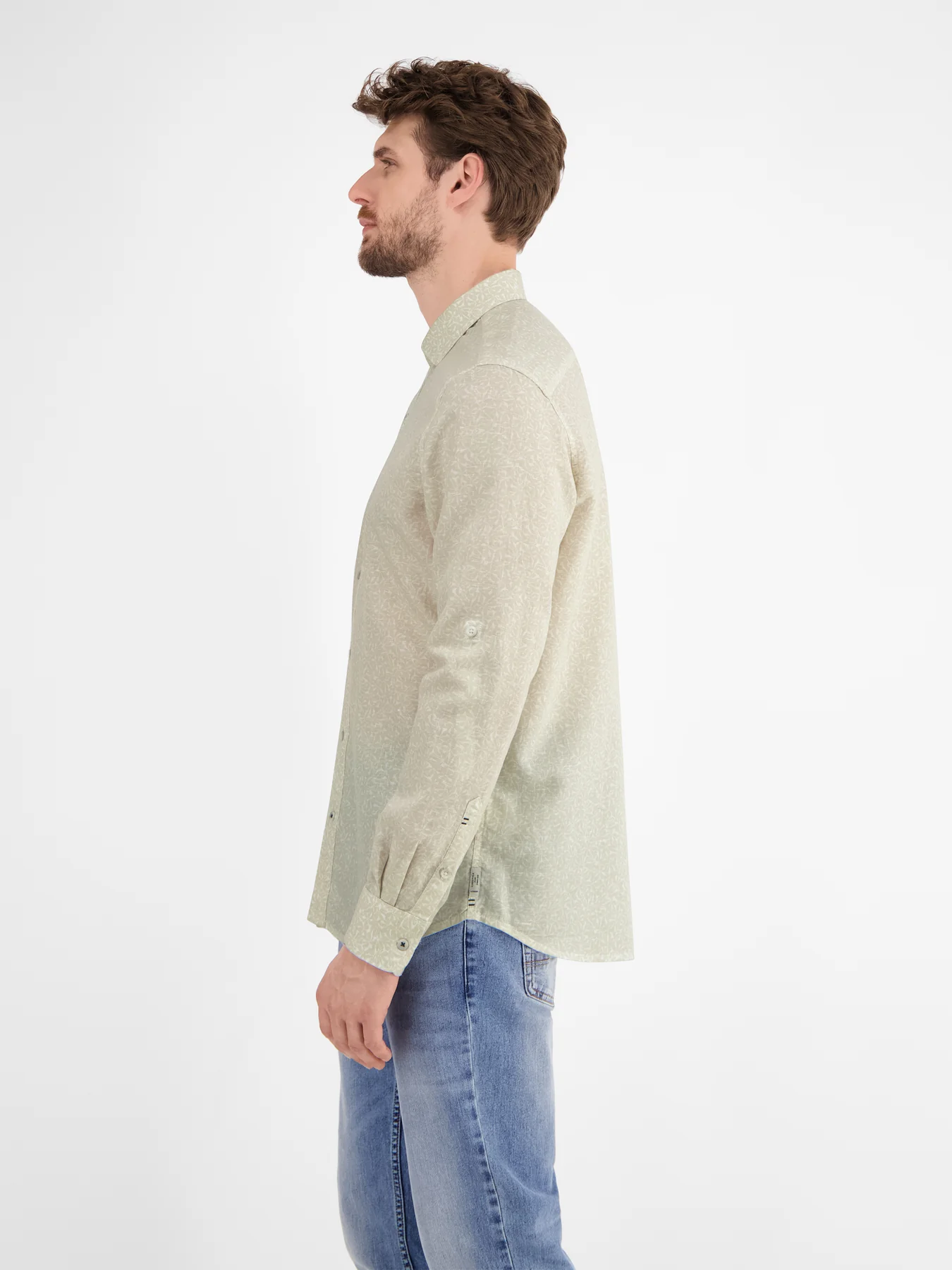 Lerros Leinenmix Hemd mit Print - White