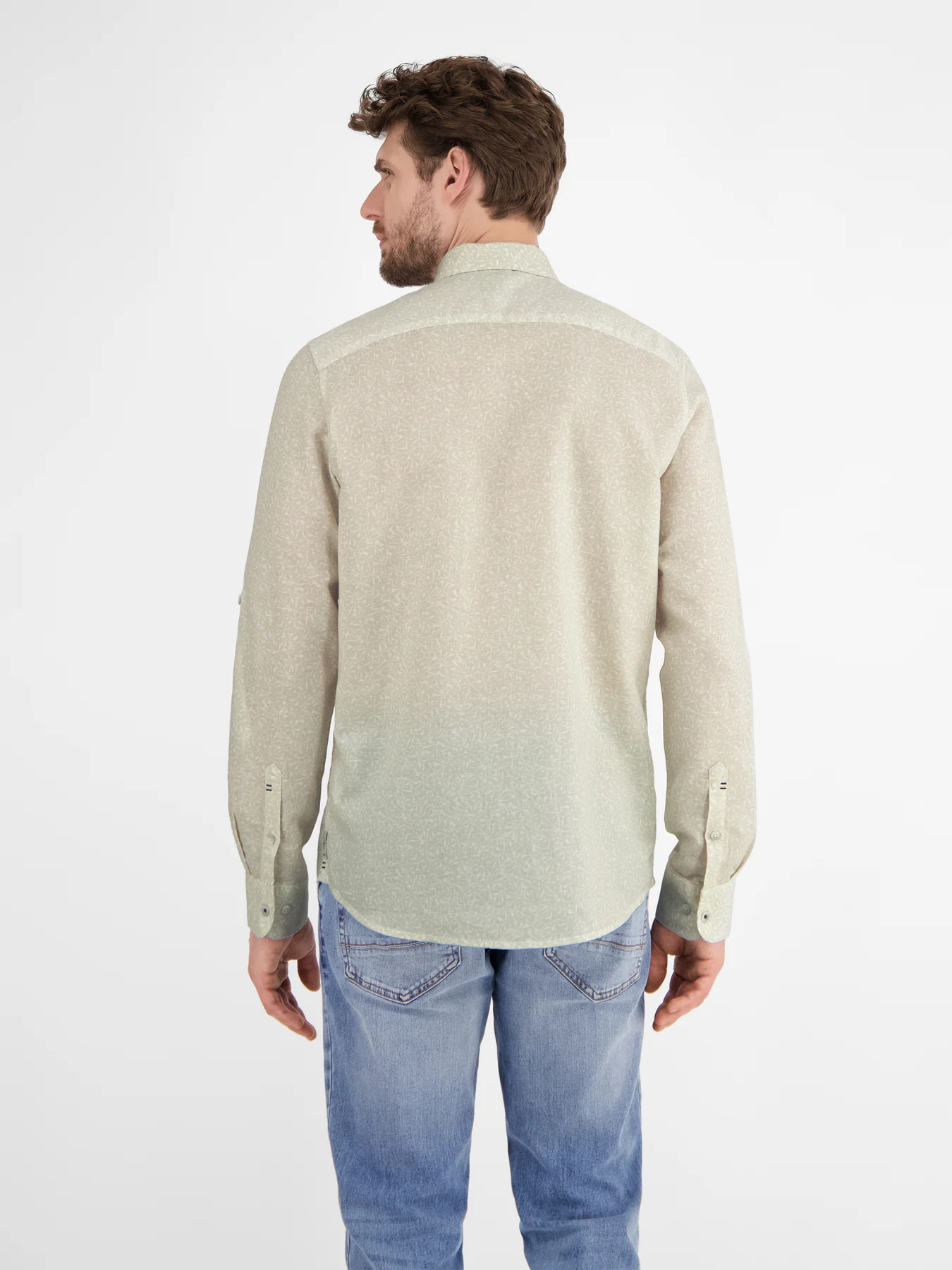 Lerros Leinenmix Hemd mit Print - White