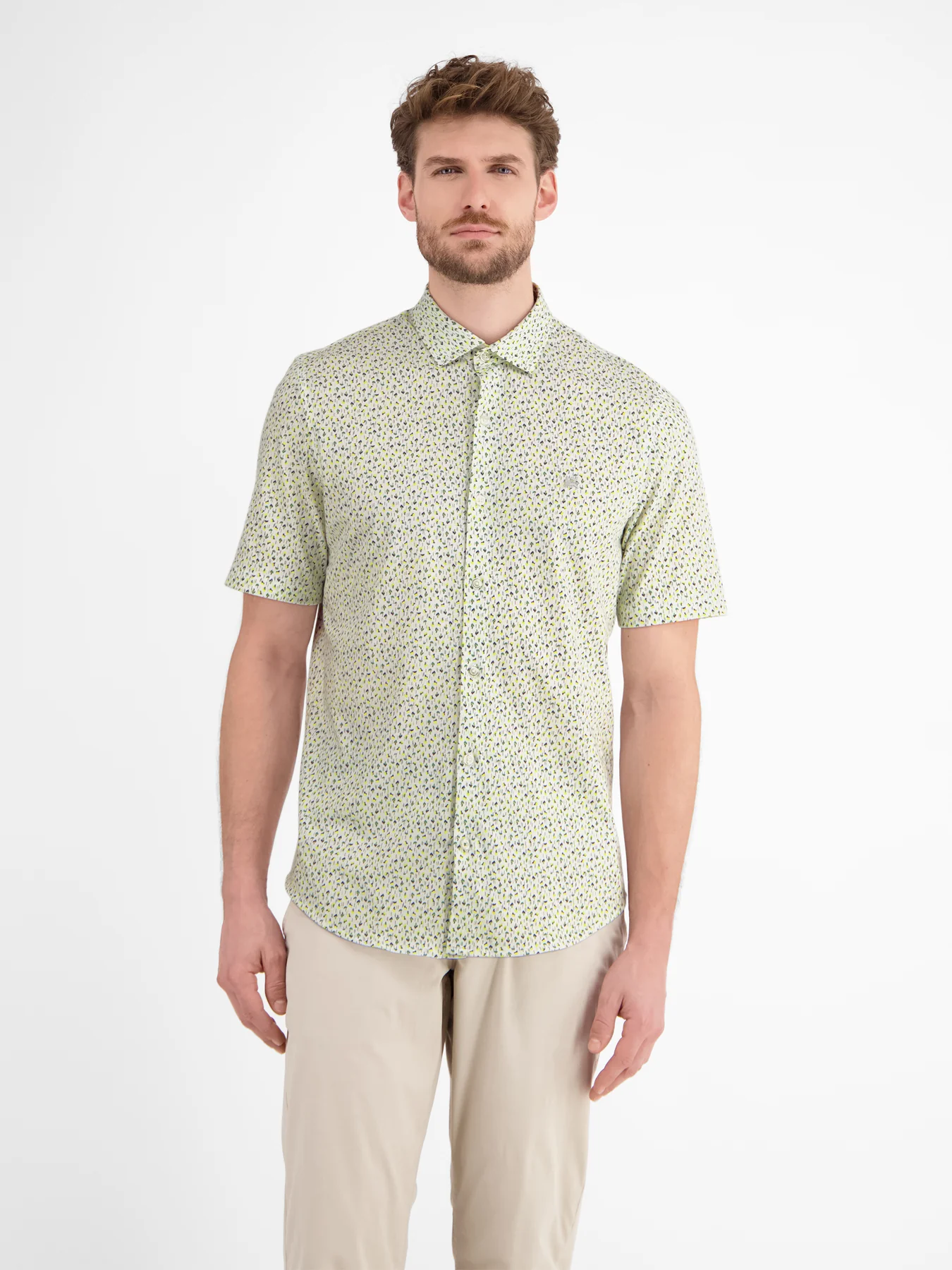 Lerros Jersey Print Overhemd - White