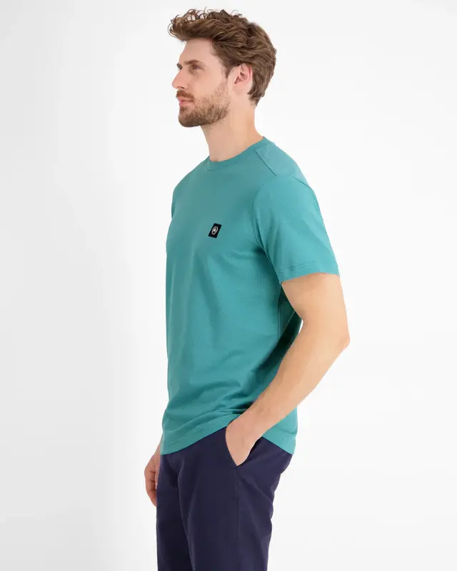 Lerros T-Shirt in Waffel-Piqué - Coastal Blue