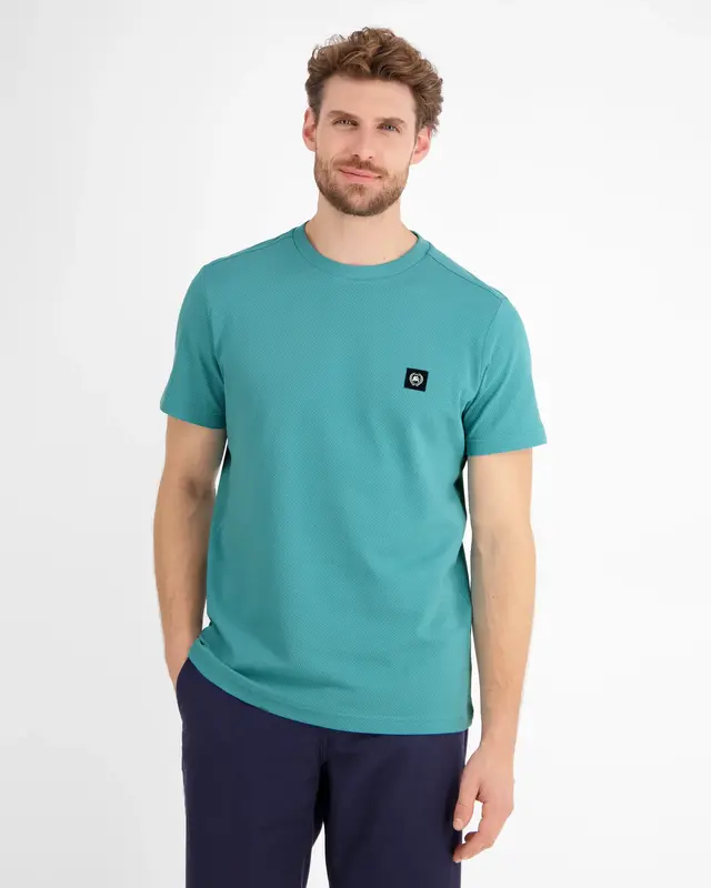 Lerros T-Shirt in Waffel-Piqué - Coastal Blue