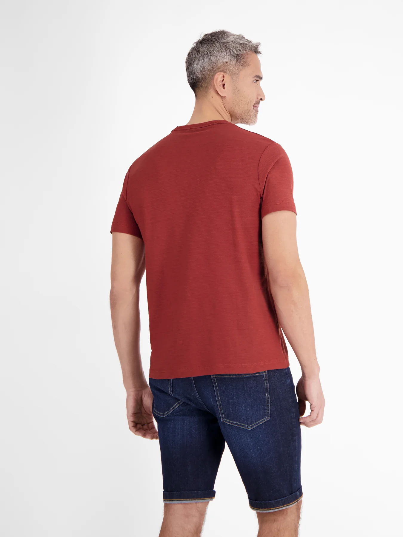 Lerros Structured T-Shirt with Chestprint - Earth Red