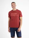 Lerros Struktur T-Shirt mit Brustprint - Earth Red
