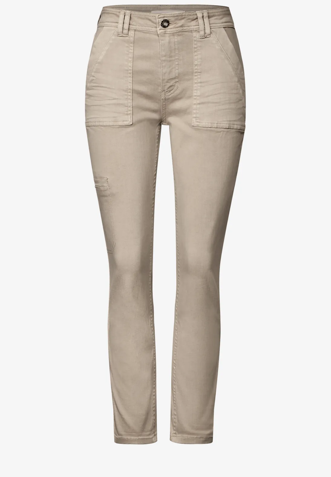 Street One Jeans im Cargo-Look - Beige Washed