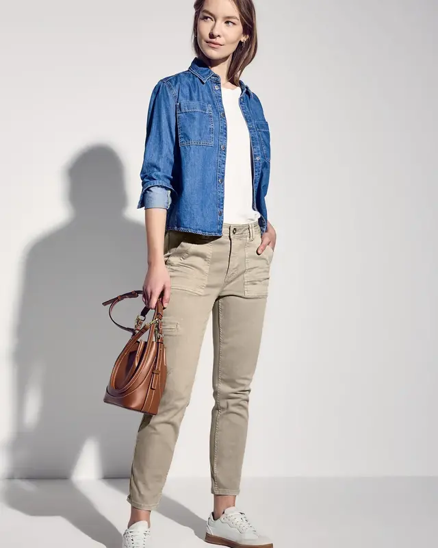 Street One Cargo Look Jeans - Beige Washed