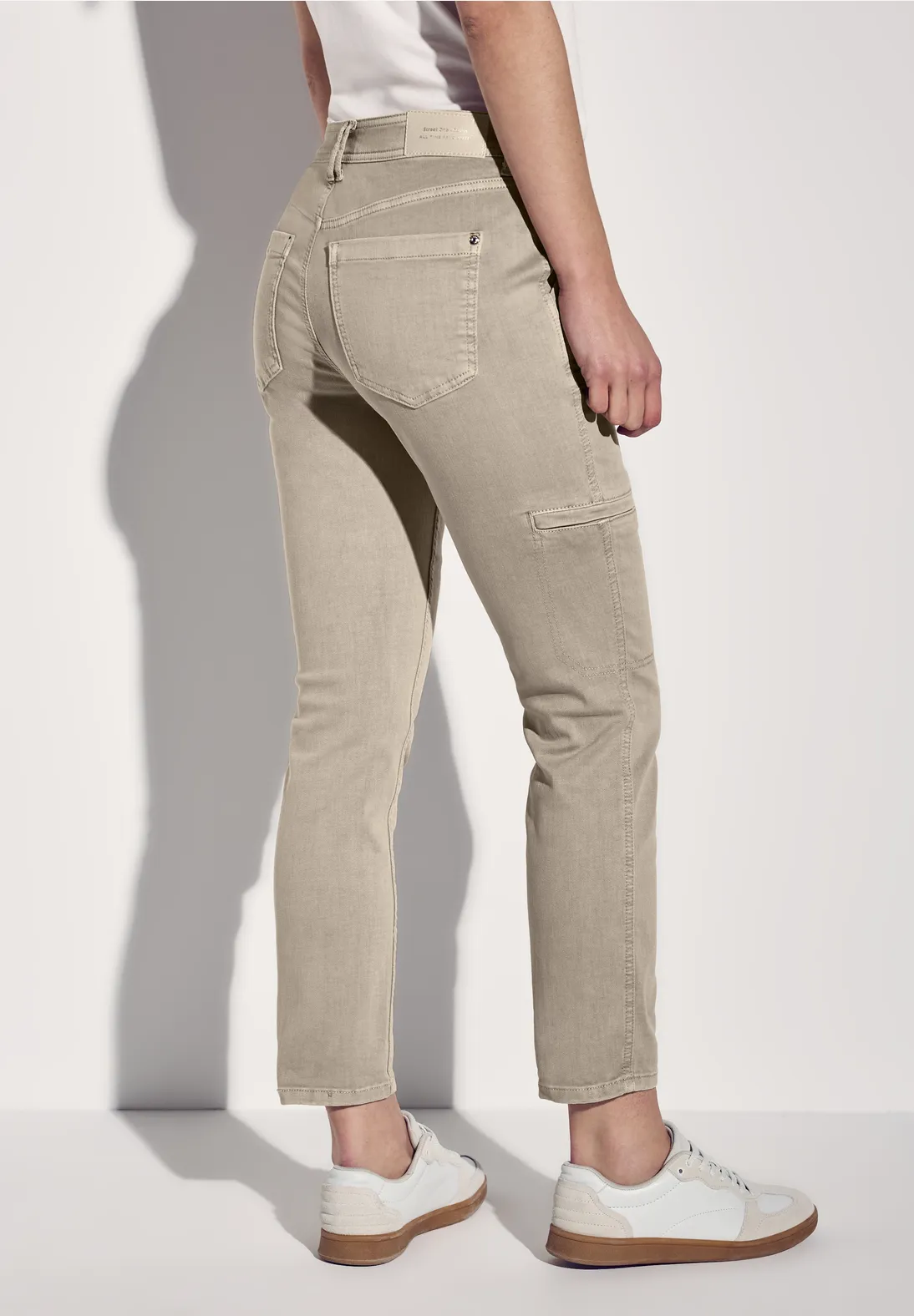 Street One Cargo Look Jeans - Beige Washed