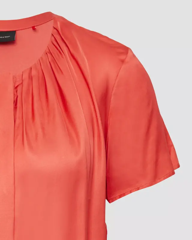 S. Oliver Satin Bluse - Coral Red