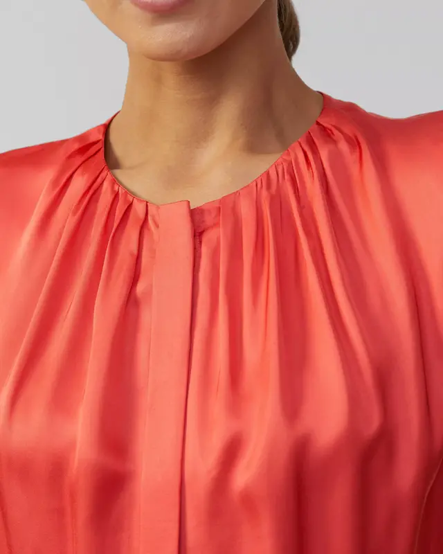S. Oliver Satijnen Blouse - Coral Red