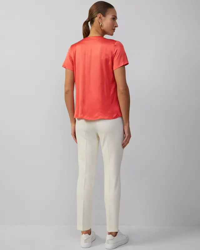 S. Oliver Satin Bluse - Coral Red