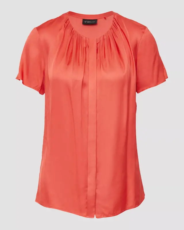 S. Oliver Satin Bluse - Coral Red