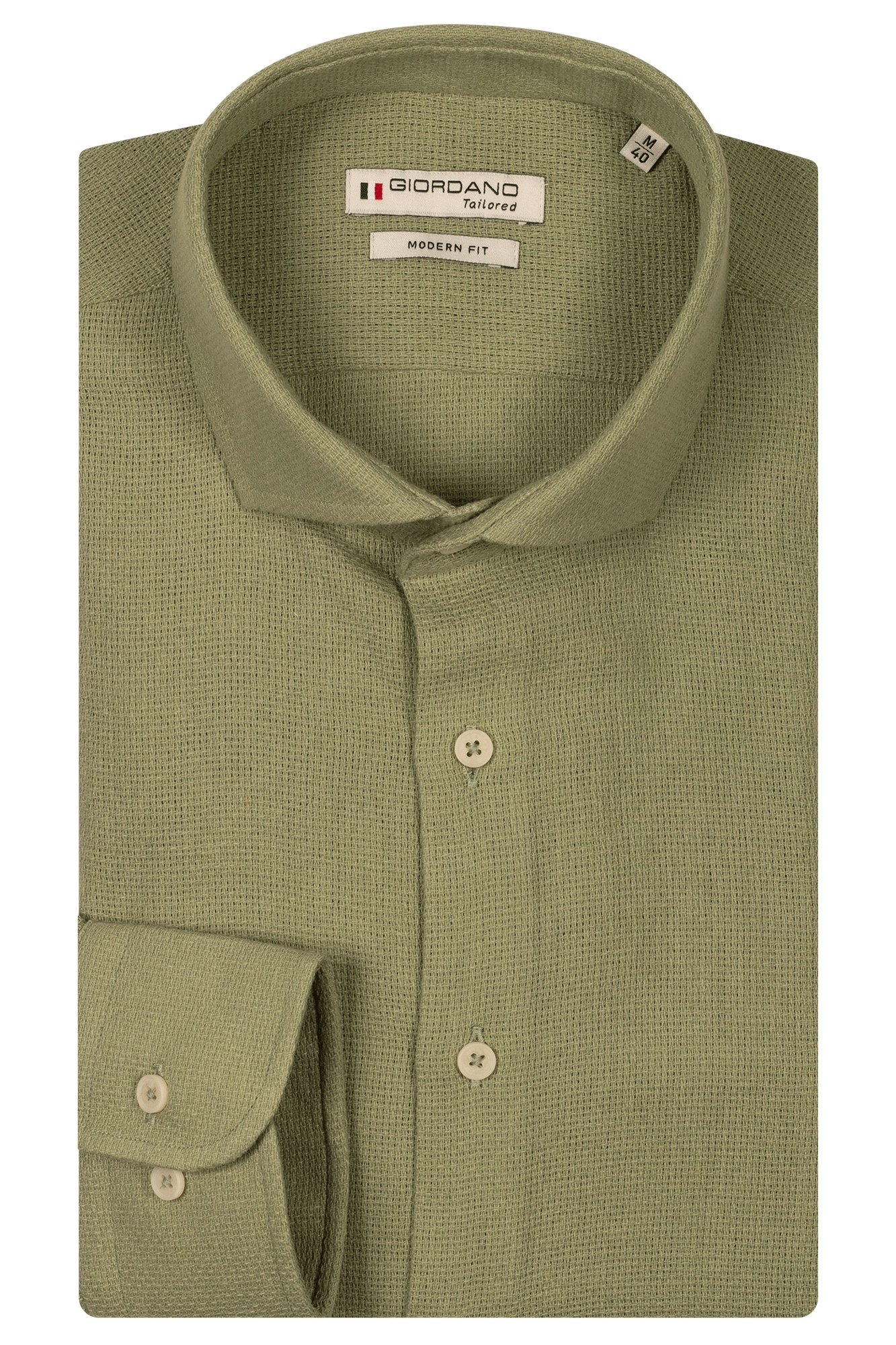Giordano Modern Fit Struktur Hemd - Apple Green
