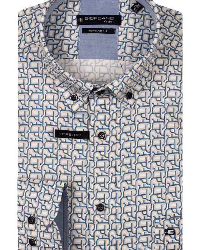 Giordano Satin Stretch Overhemd - Navy