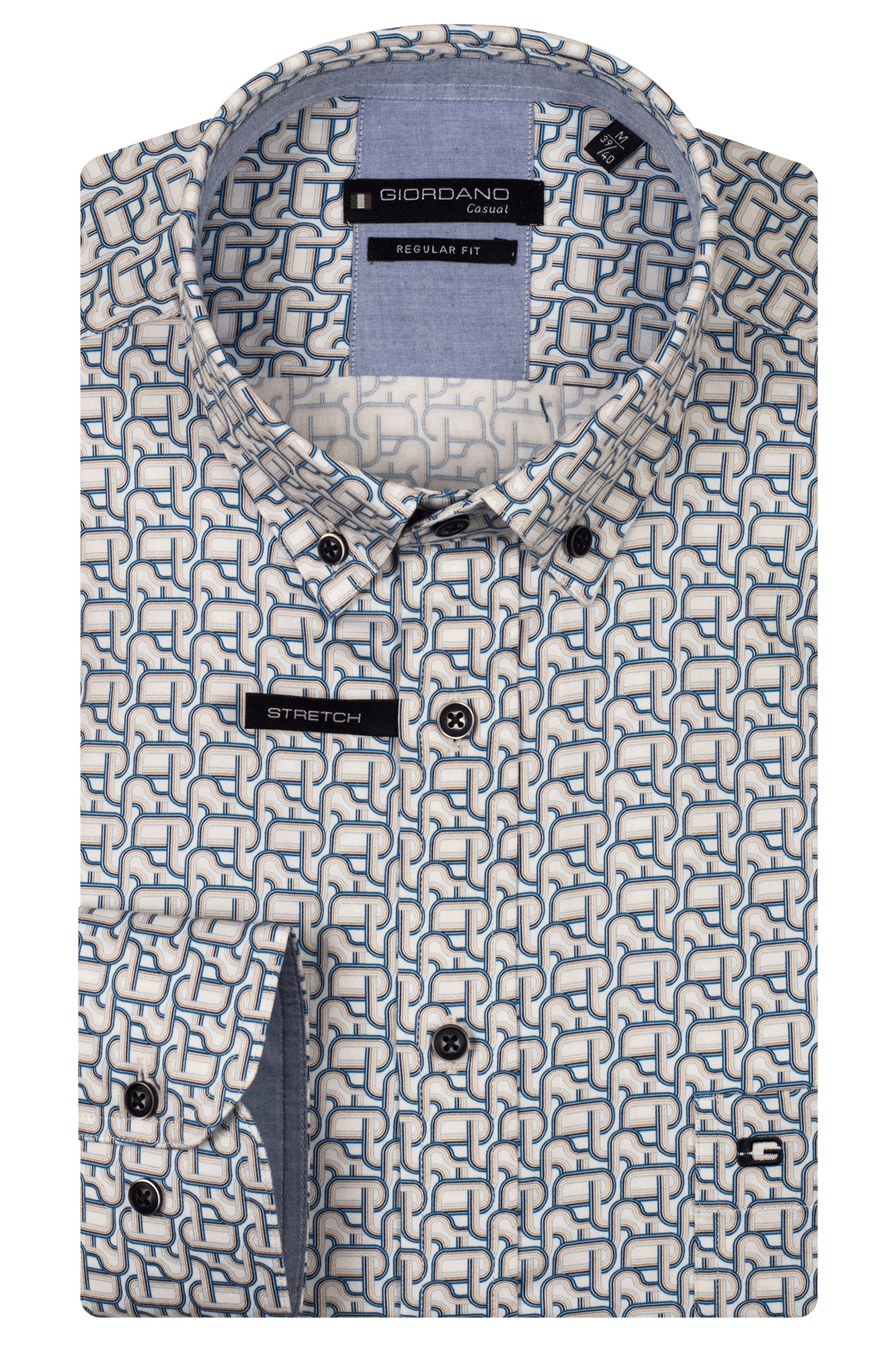 Giordano Satin Stretch Overhemd - Navy