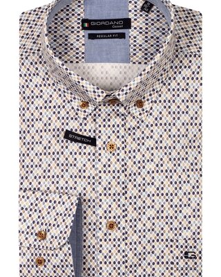 Giordano Short Sleeve Satin Stretch Shirt - Navy