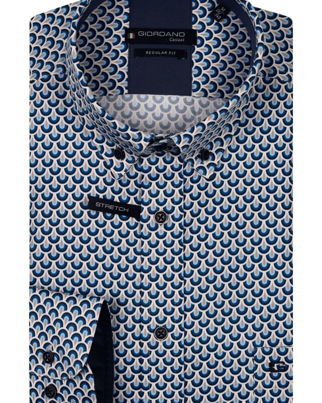 Giordano Short Sleeve Abstract Shirt - Navy