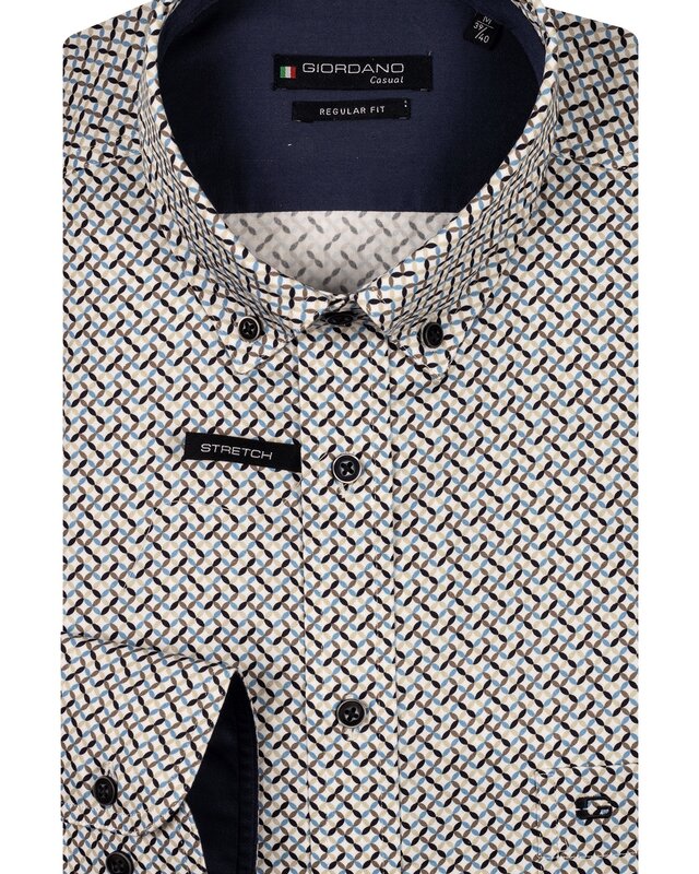 Giordano Korte Mouw Graphic Overhemd - Navy