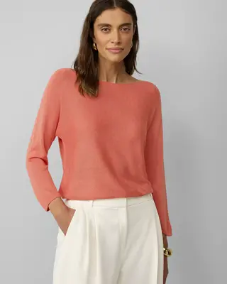 S. Oliver Feinstrickpullover mit Glitzer - Coral Red