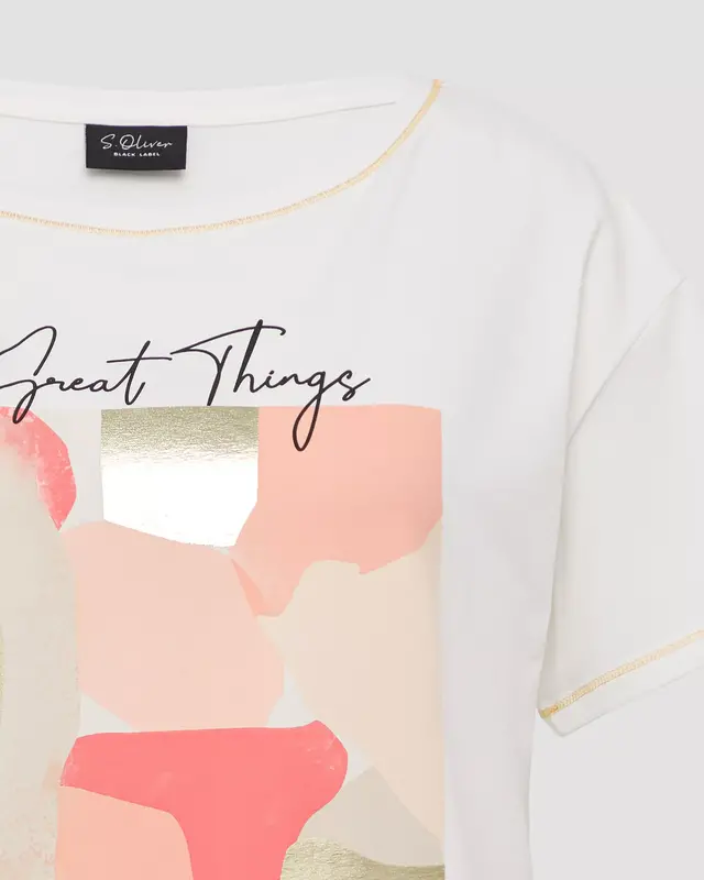 S. Oliver Loose Fit T-Shirt - Ecru