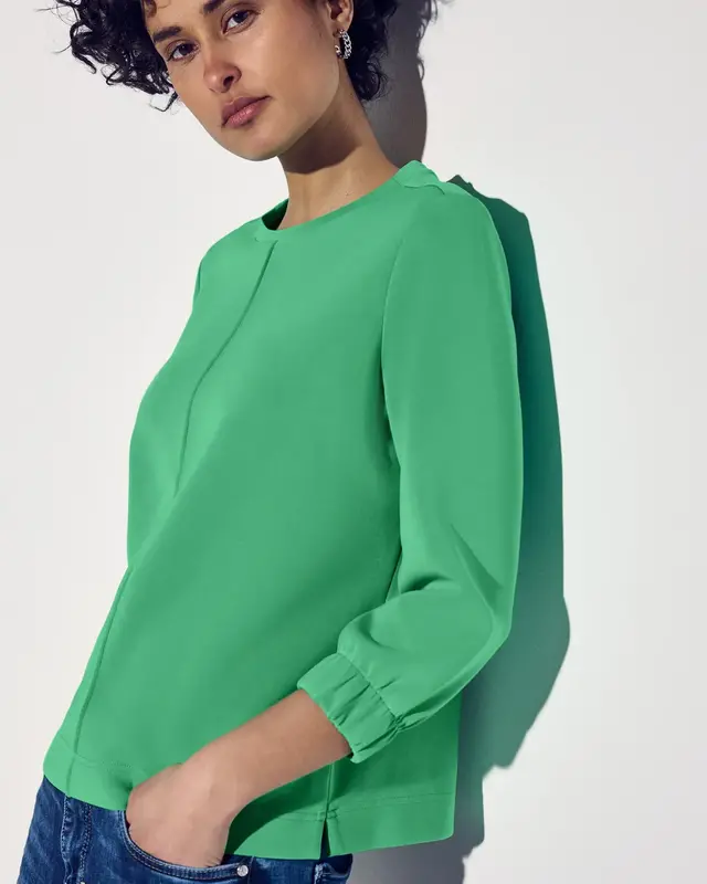 Street One Silk Look Shirt - Tendril Green