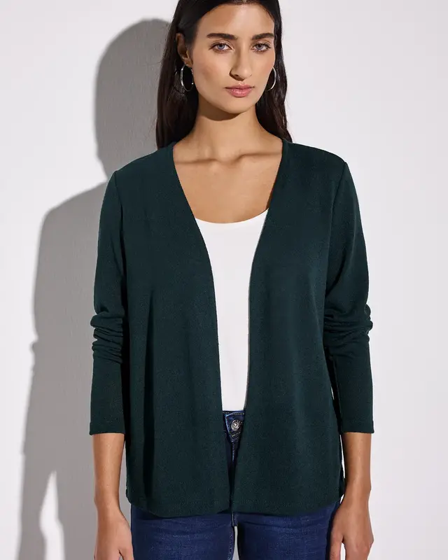 Street One Gebreid Vest Nette - Hunter Green