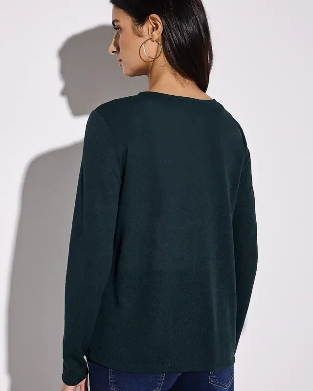 Street One Gebreid Vest Nette - Hunter Green