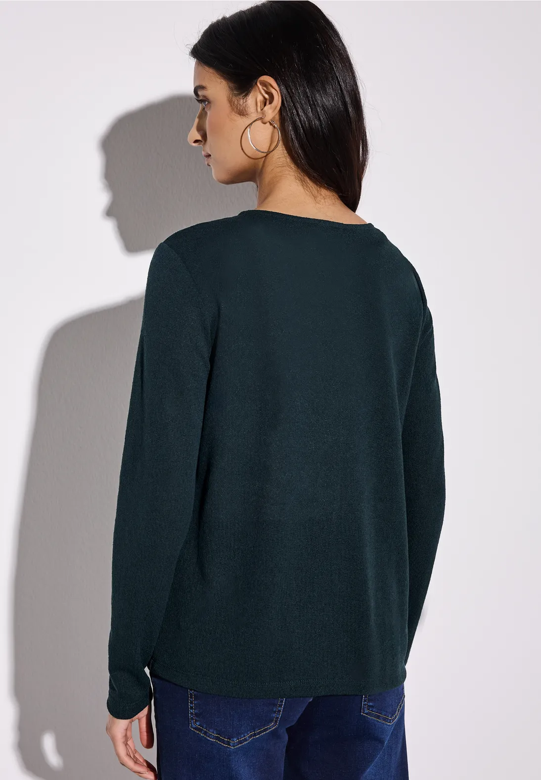 Street One Gebreid Vest Nette - Hunter Green