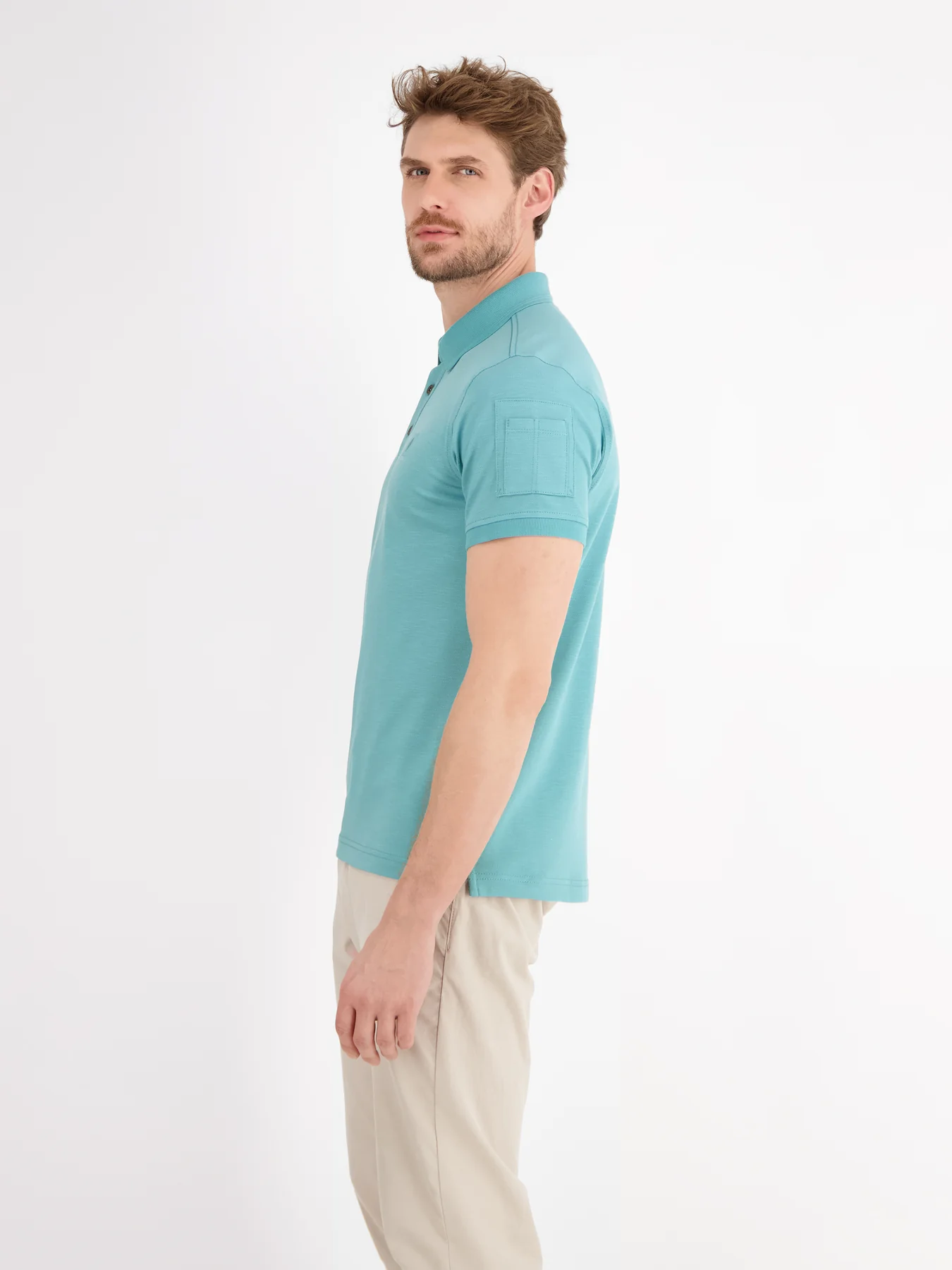 Lerros Poloshirt in Piqué Kwaliteit - Coastal Blue