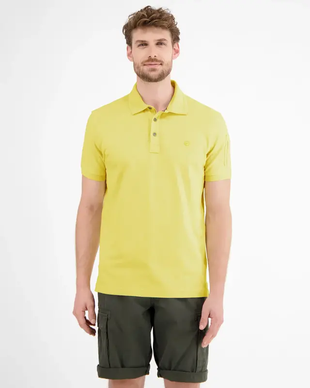 Lerros Poloshirt mit Piqué Struktur - Faded Yellow