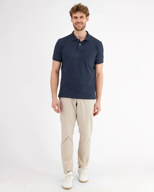 Lerros Poloshirt with Stripes - Classic Navy