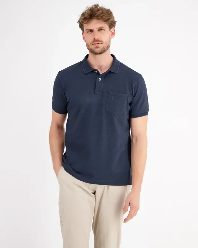Lerros Poloshirt with Stripes - Classic Navy