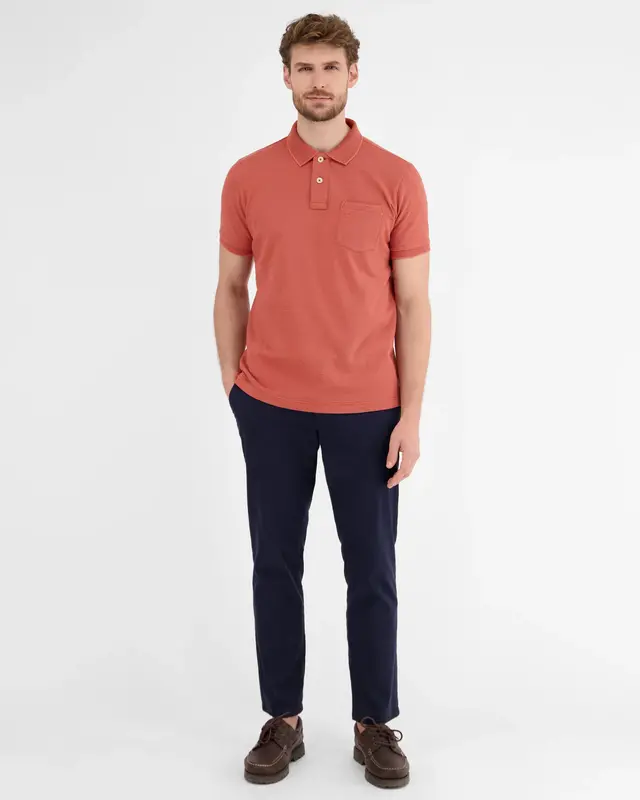Lerros Poloshirt mit Streifen - Earth Red