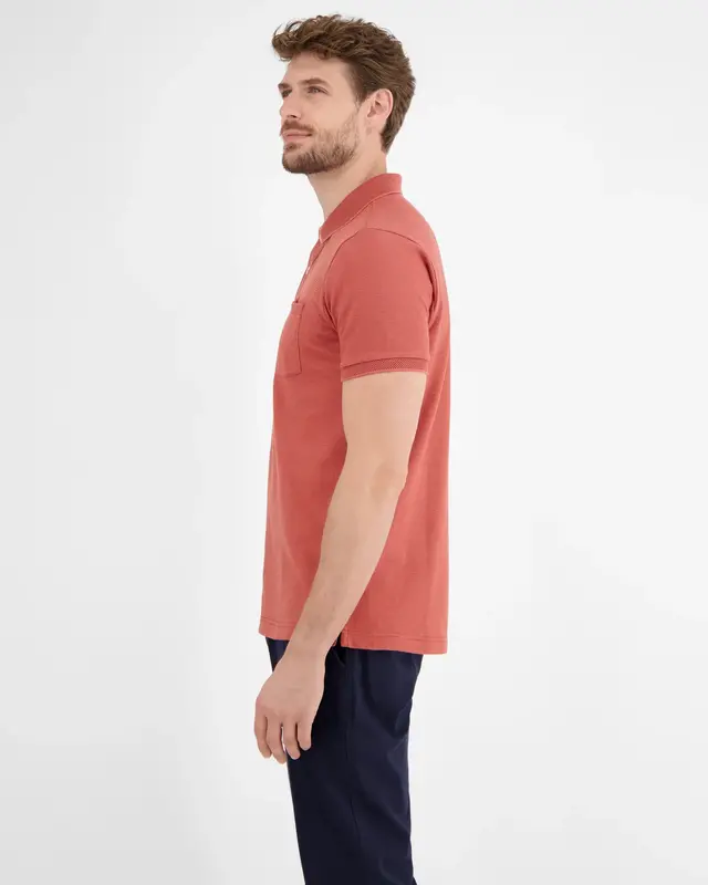Lerros Poloshirt mit Streifen - Earth Red