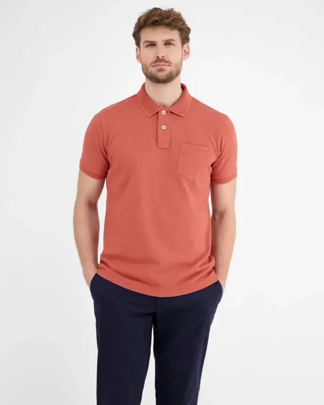 Lerros Poloshirt with Stripes - Earth Red