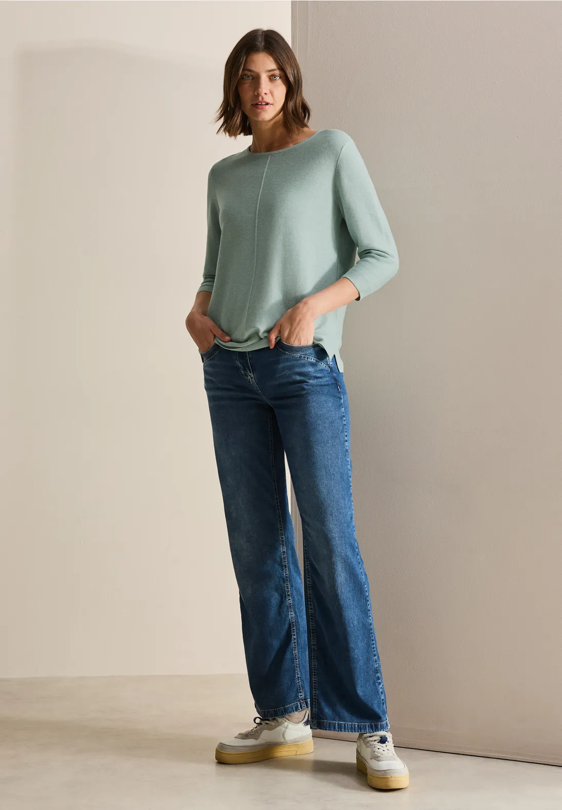 Cecil Struktur Pullover - Cool Salvia Melange