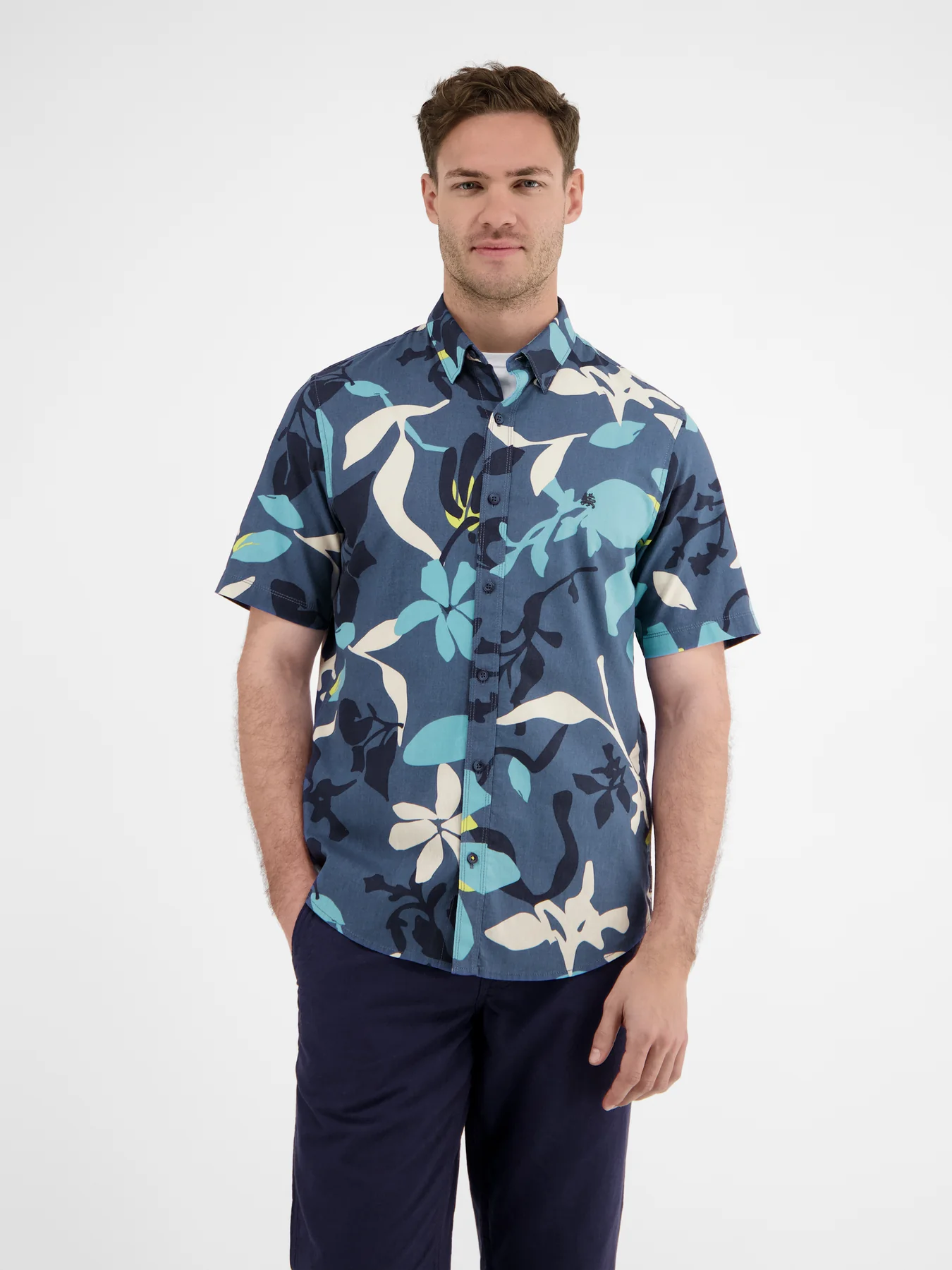 Funky Hawaiiaans Overhemd, Hawaii-Overhemd, Korte Mouw, Maori Chest, Beige, L
