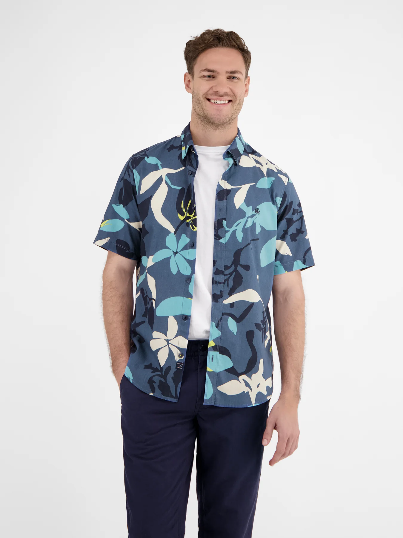 Daupanzees Casual Hawaiiaans overhemd met korte mouwen voor heren Daupanzees Casual Hawaiiaans overhemd met korte mouwen voor heren