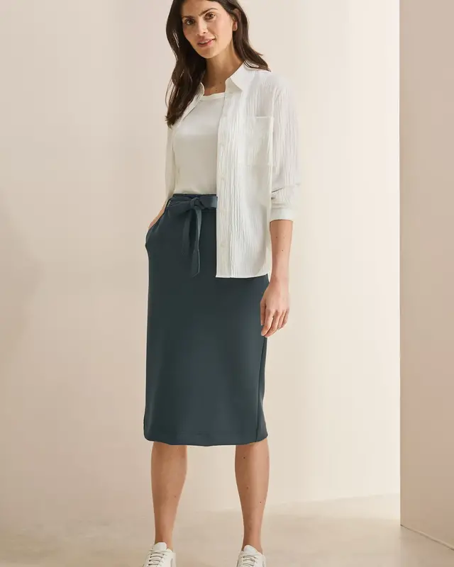 Cecil Skirt with Belt - Slate Khaki