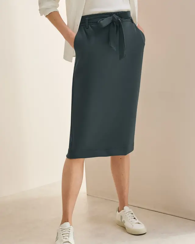 Cecil Skirt with Belt - Slate Khaki