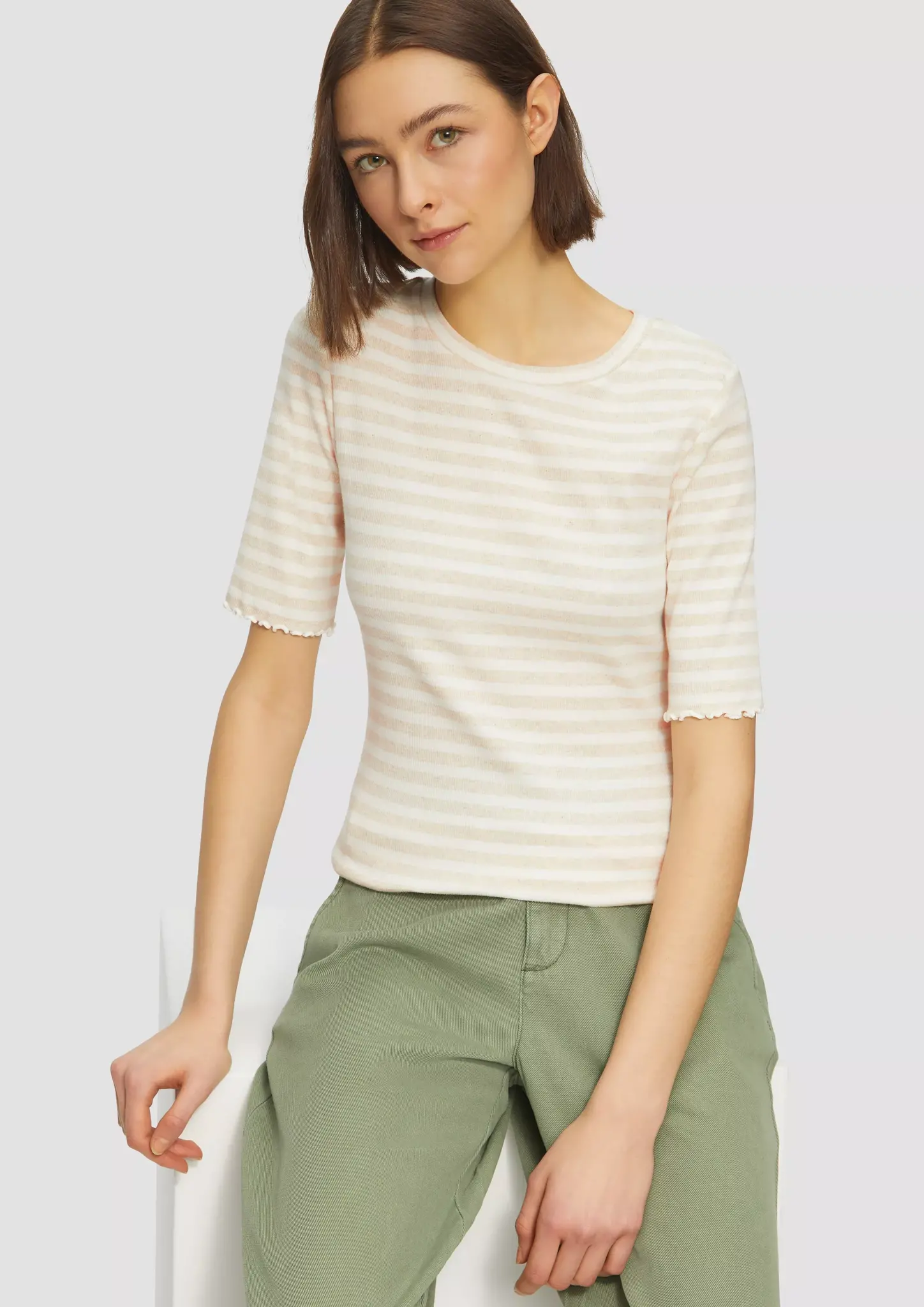S. Oliver Streifen T-Shirt - Beige