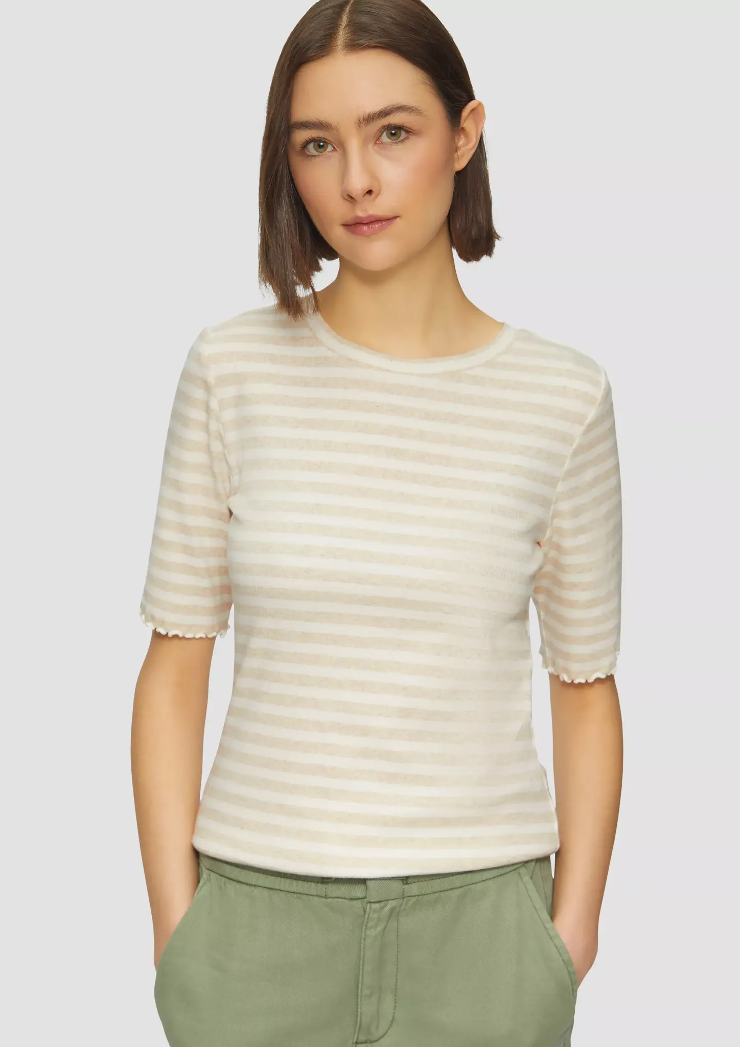 S. Oliver Streifen T-Shirt - Beige