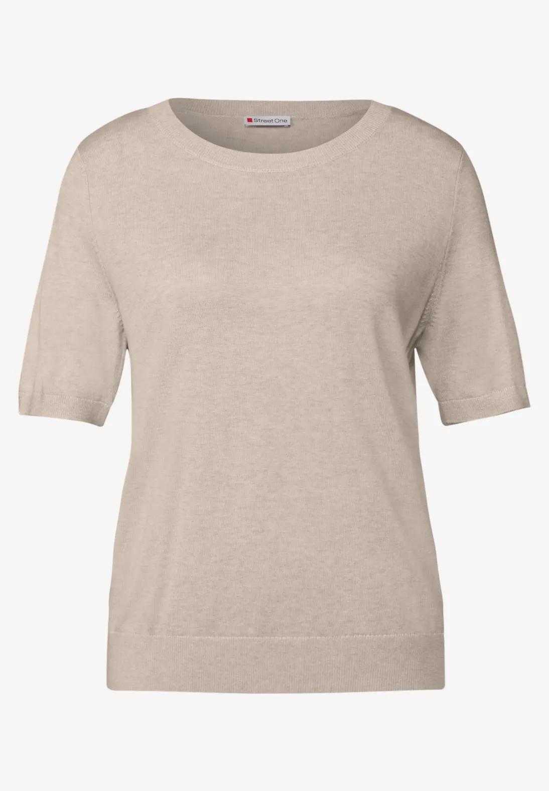 Street One Trui met Korte Mouwen - Sheer Beige Melange