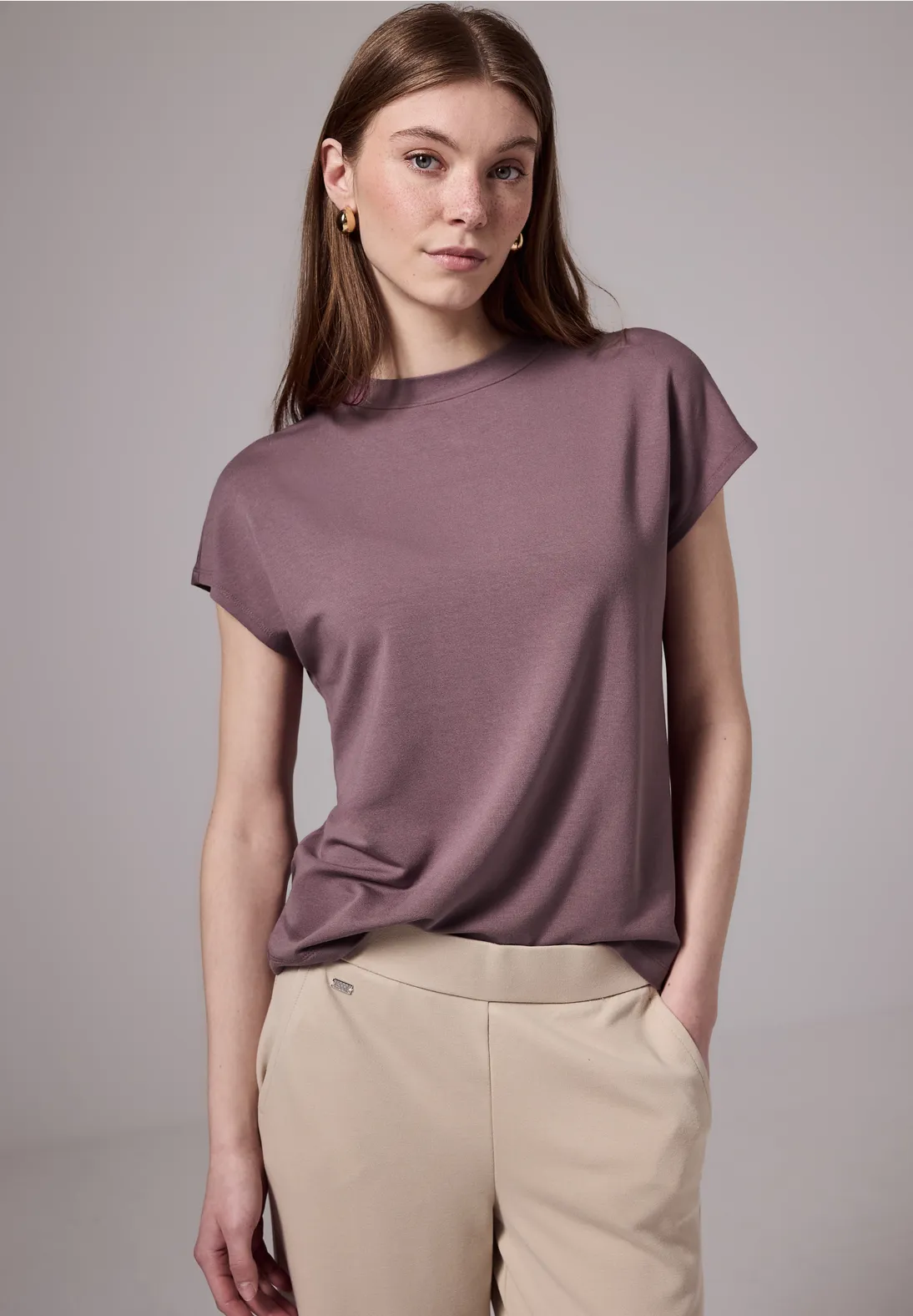 Street One Zacht Basic Shirt - Hazy Rose | - Cotton Blues