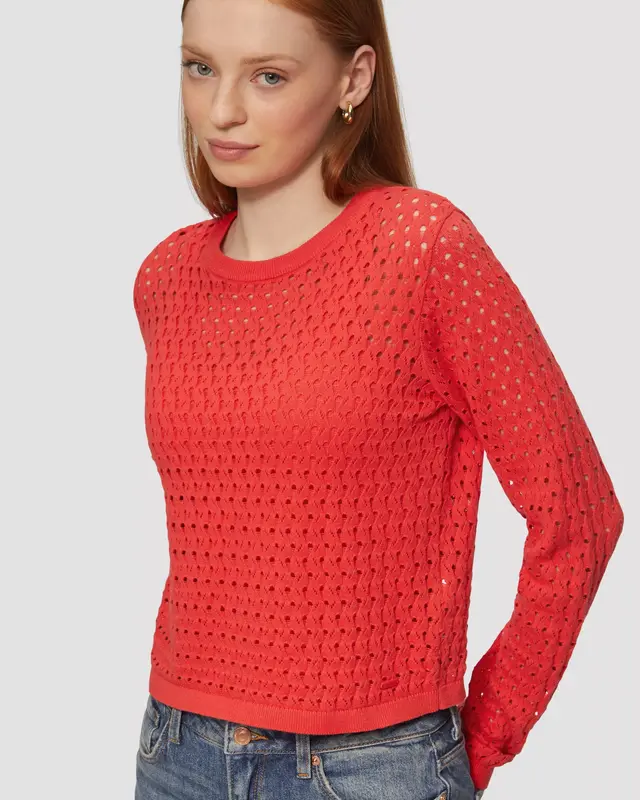 QS by S. Oliver Short Shirt with Ajour Pattern - Red