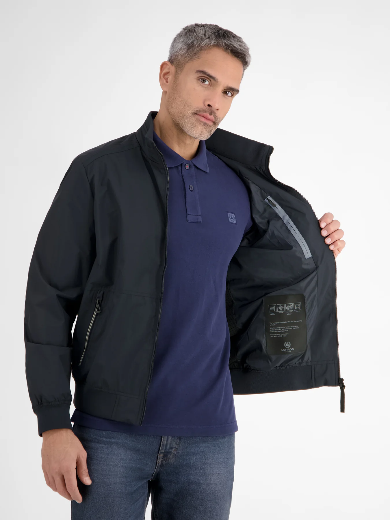 Lerros Wind- and Water Repellent Blouson Jacket - Night Blue