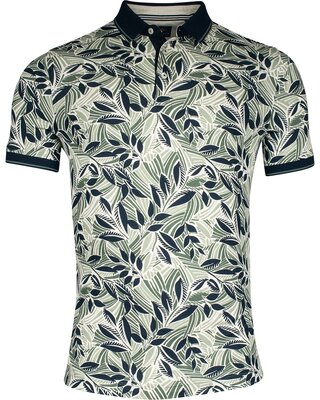 Baileys Poloshirt Colored Leafs - Olive Green