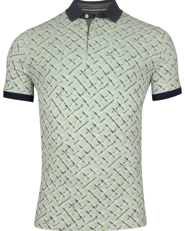 Baileys Poloshirt Painted Check - Misty Green